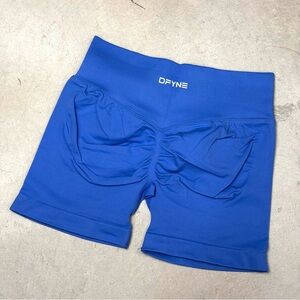 DFYNE Impact Shorts 4.5" Blue Women Biker Gym Workout Seamless Shaping cross fit